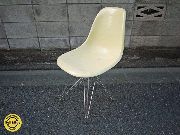 hermanmiller / ハーマン・ミラー ヴィンテージ=2ndモデル サイドシェルチェア エッフェルベース レモンイエロー B ◎