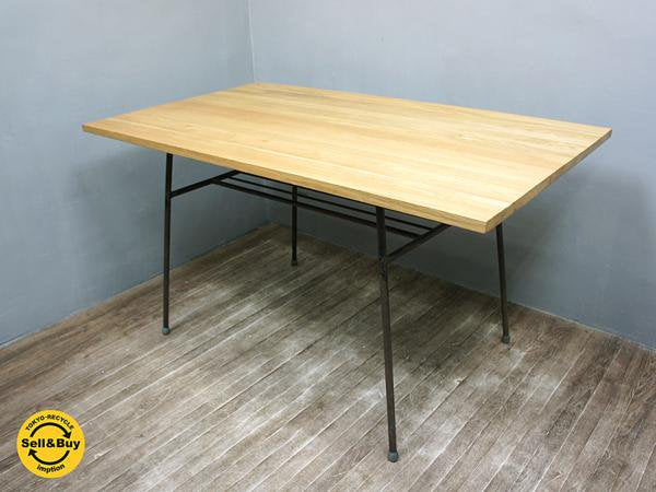 TOKYO RECYCLE imption オリジナルファニチャー オイルフィニッシュ 無垢オーク天板×ビンテージアイアンレッグ ダイニングテーブル ◎