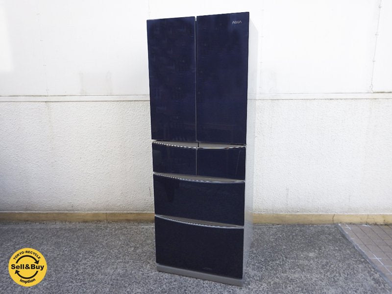 ハイアール / Haier アクア / AQUA 『 400L 6ドア 冷凍冷蔵庫 2014年製 』サファイヤブルー AQR-FG40B 定価147,000円! ●