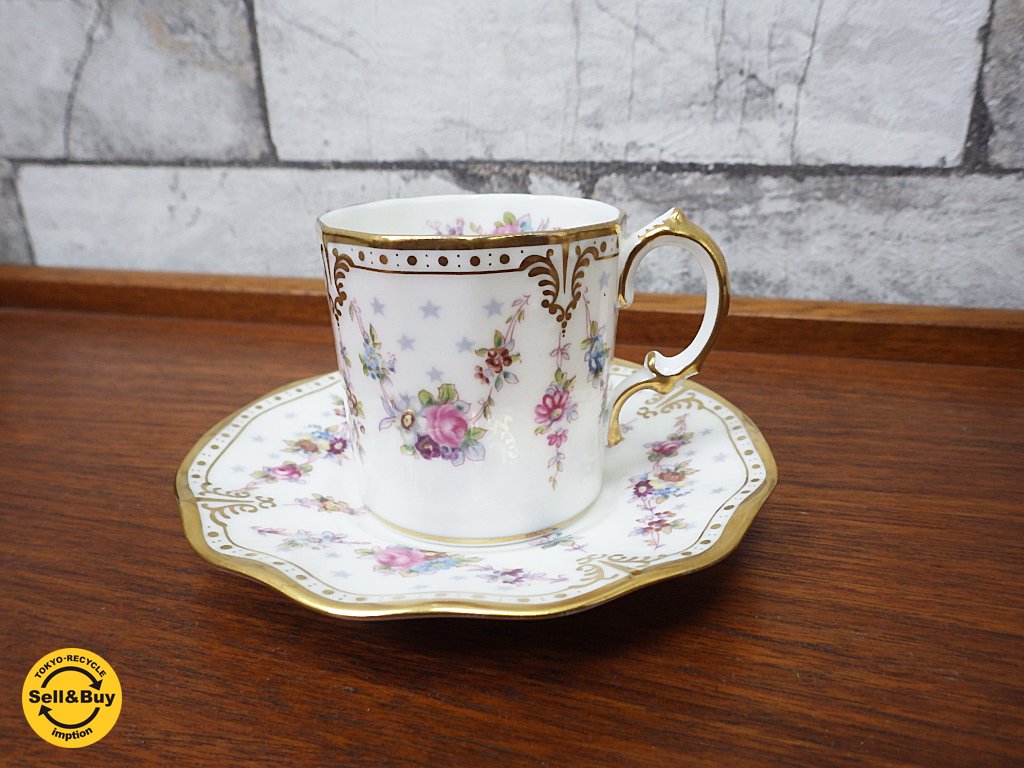 ROYAL CROWN DERBY / ロイヤルクラウンダービー ロイヤルアントワネット コーヒーカップ&ソーサー a ●