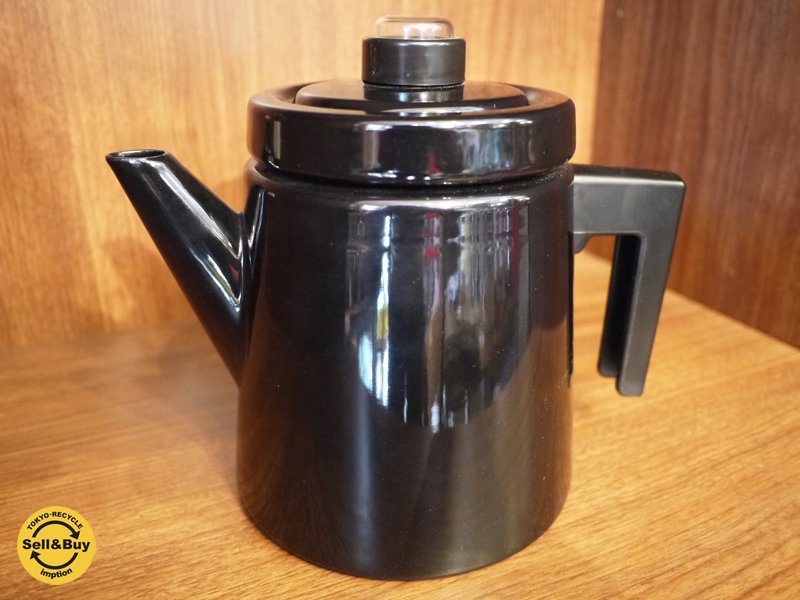 フィンランド Vuokko ヴォッコ 復刻品 ホーローコーヒーポット 未使用箱付 デザイン:アンティ ヌルメスニエミ ブラック ◎