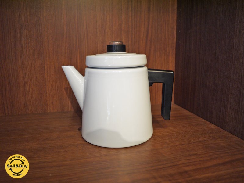 フィンランド Vuokko ヴォッコ 復刻品 ホーローコーヒーポット 未使用箱付 デザイン:アンティ ヌルメスニエミ ホワイト ◎