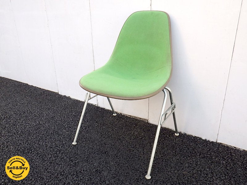 U.S.A Hermanmiller / ハーマン・ミラー 希少 青りんご シート 『 サイドシェルチェア ( スタッキングベース = DSS )』70's ビンテージ 2nd フルオリジナル ★
