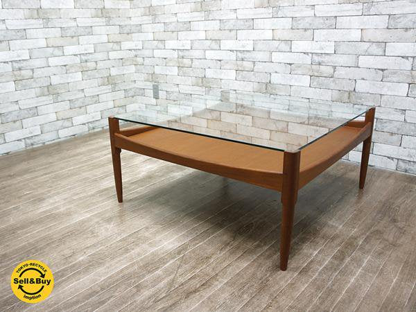 中目黒　HIKE ハイク　Glass sofa table ローテーブル HIKE / ハイク 中目黒 ガラス×チーク『 BESPOKE Glass sofa table