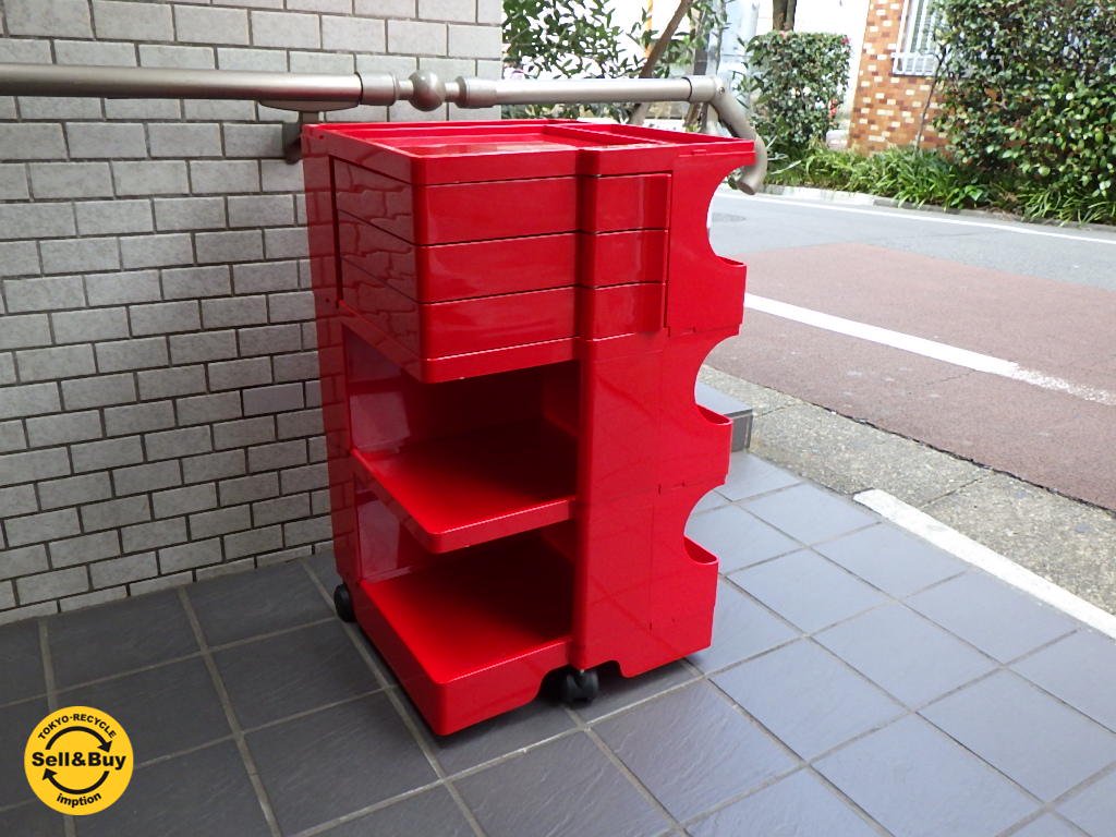 イタリア B-LINE ボビーワゴン 3段3トレー レッド ジョエ コロンボ メトロクス 正規品 ■