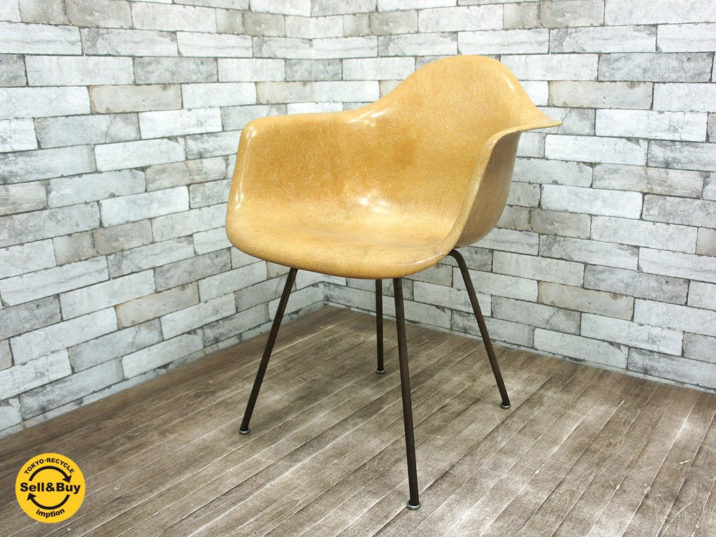 ハーマンミラー (ゼニス) Herman Miller ヴィンテージ アームシェルチェア Xベース 1stタイプ 貴重 50年代 ●