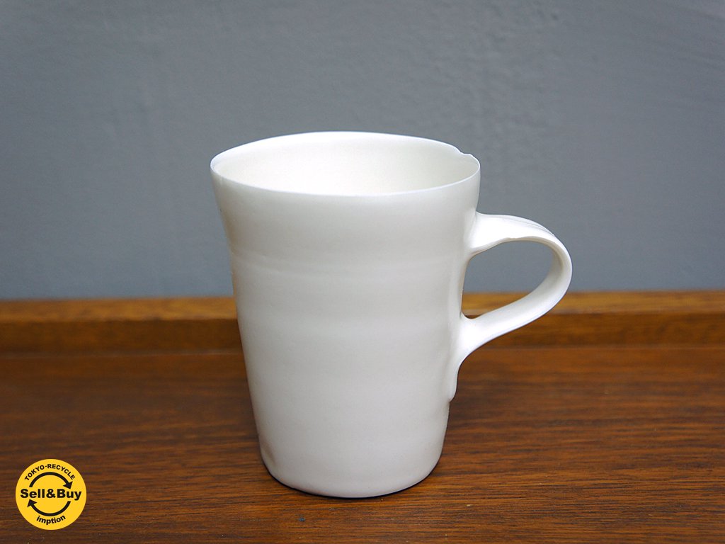 黒田泰蔵 白磁 マグ / コーヒーカップ a 僅かなチップ有 ○ | 中古家具
