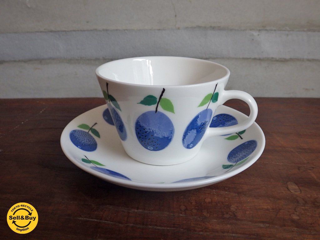 グスタフスベリ Gustavsberg / プルーヌス PRUNUS カップ&ソーサー C&S スティグ リンドベリ デザイン 正規復刻版 未使用 ♪