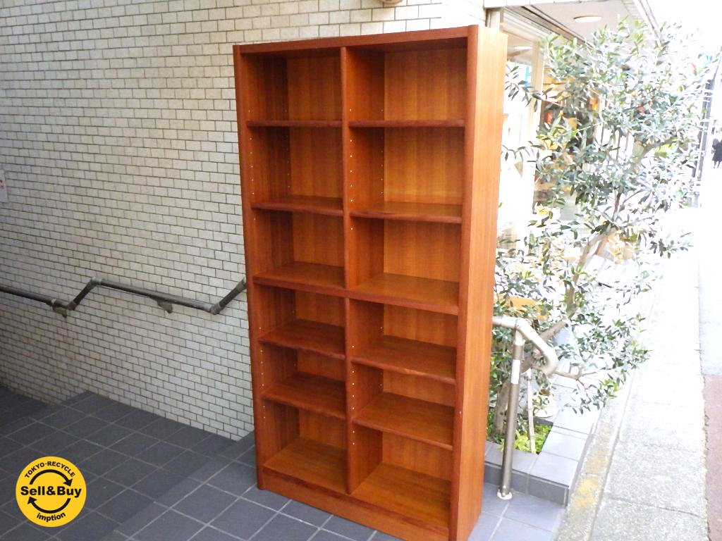 ジャパンビンテージ チーク材 ブックシェルフ 本棚 飾り棚 ■