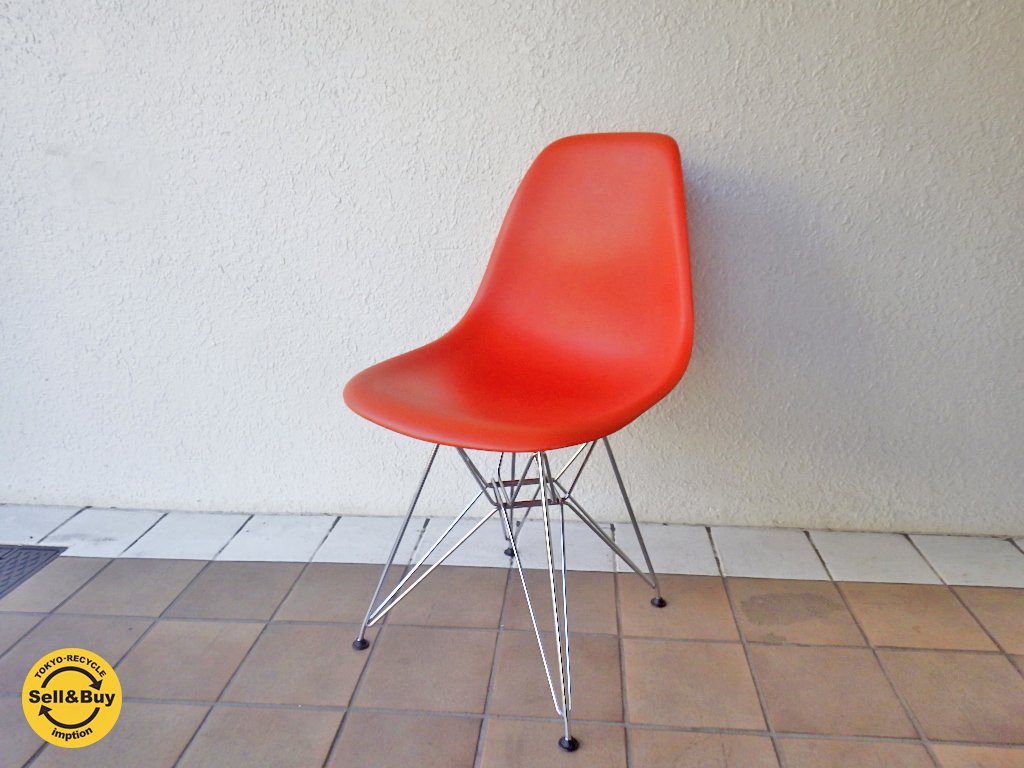 ヴィトラ vitra イームズ サイドシェルチェア エッフェルベース DSR オレンジ A ◇