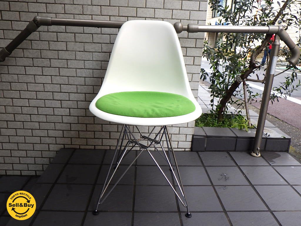 正規 ヴィトラ vitra ホワイト サイドシェルチェア エッフェルベース DSR-5S(B) グリーンパッド MoMA ■