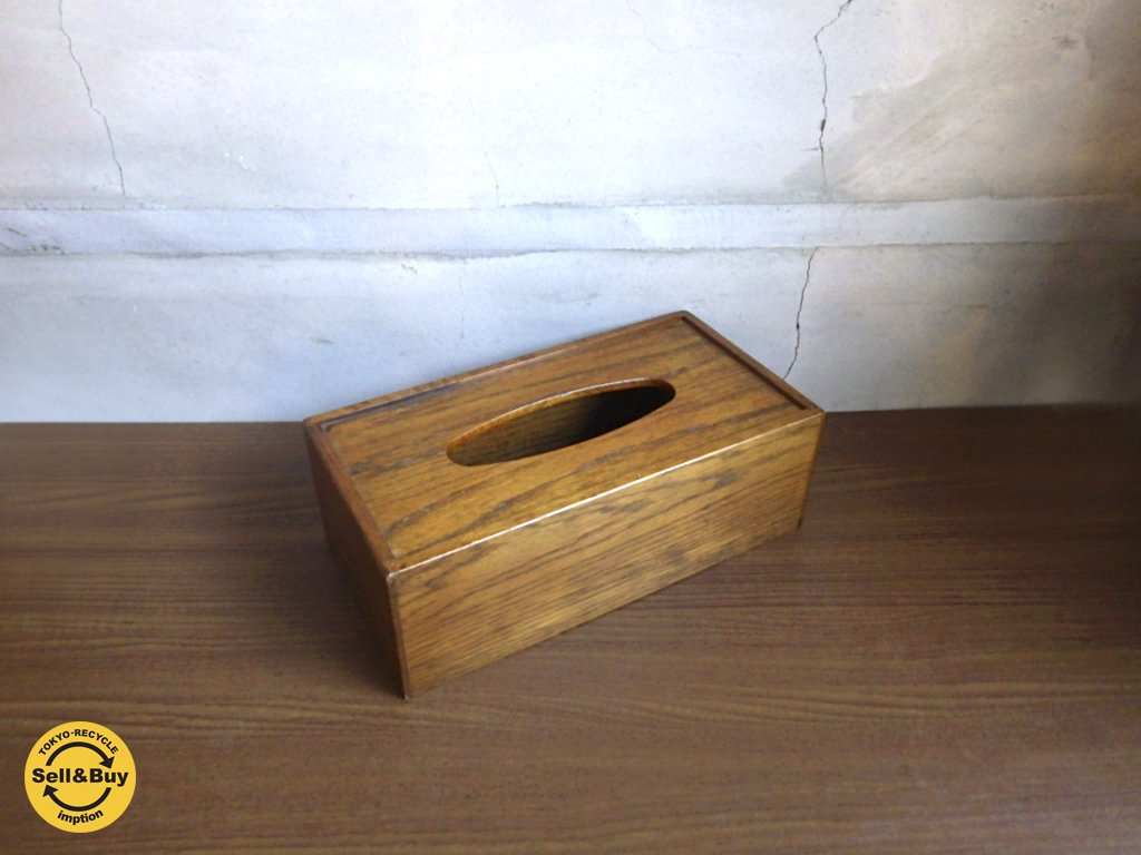 オーク材 楢材 ティッシュケース 木製BOX ♪