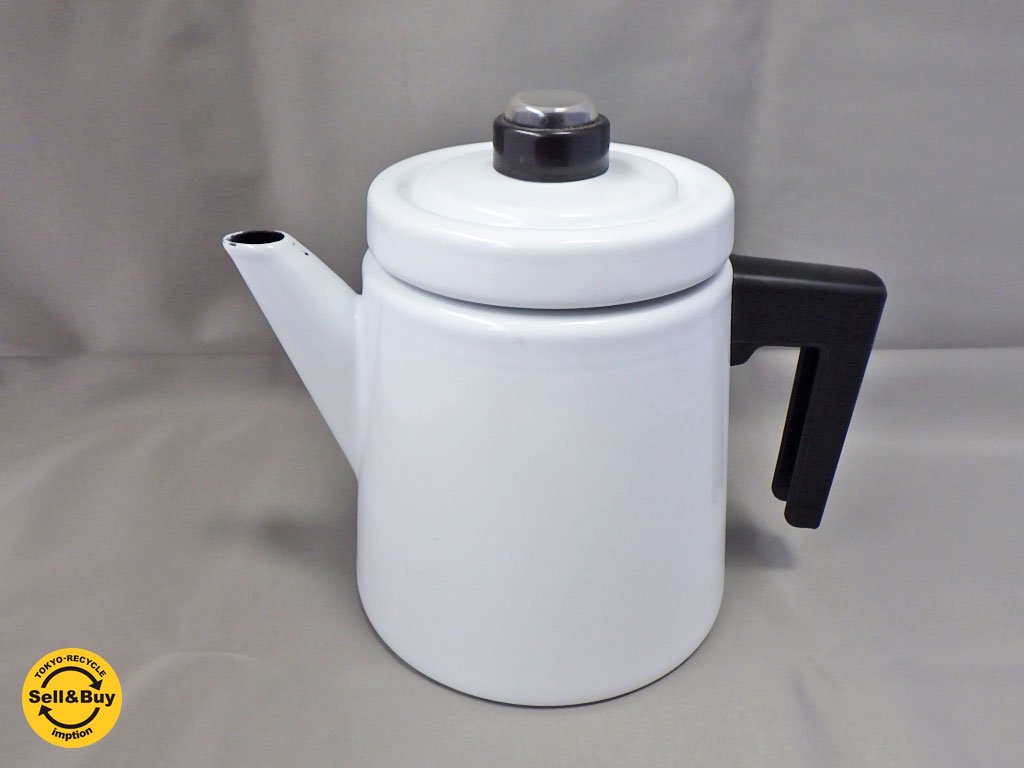 未使用品 フィネル FINEL アンティヌルメスニエミ ホーロー コーヒーポット ホワイト フィンランド ■