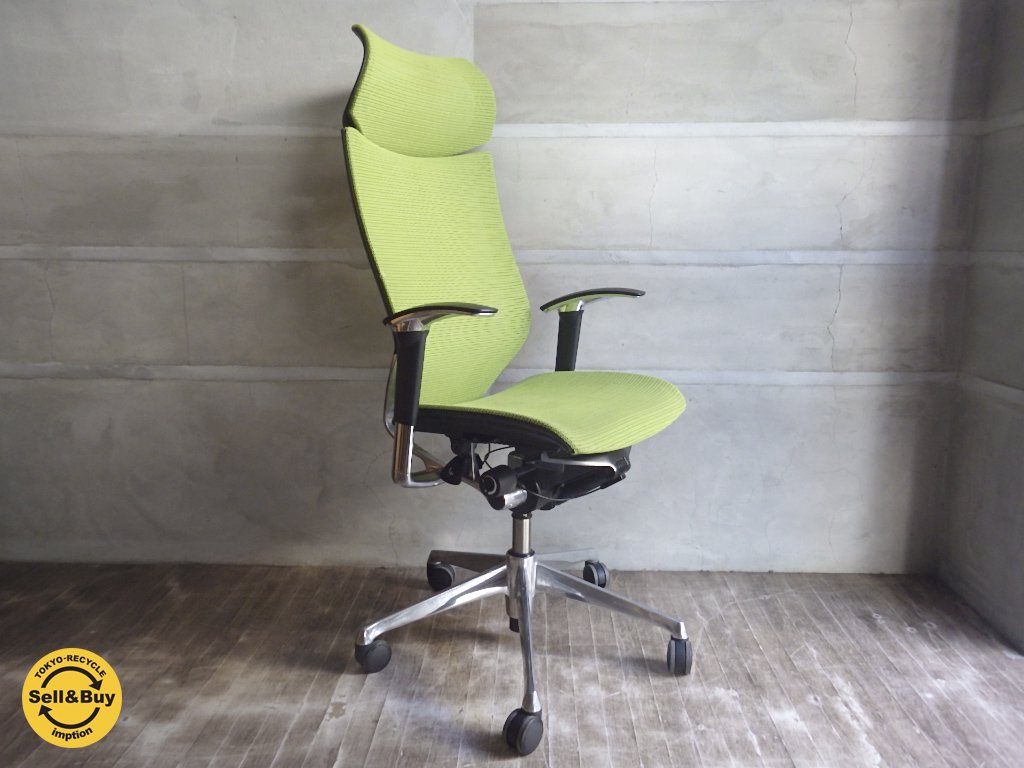 オカムラ okamura バロンチェア エクストラハイバック 可動ヘッドレスト アジャストアーム ランバーサポート付き ♪