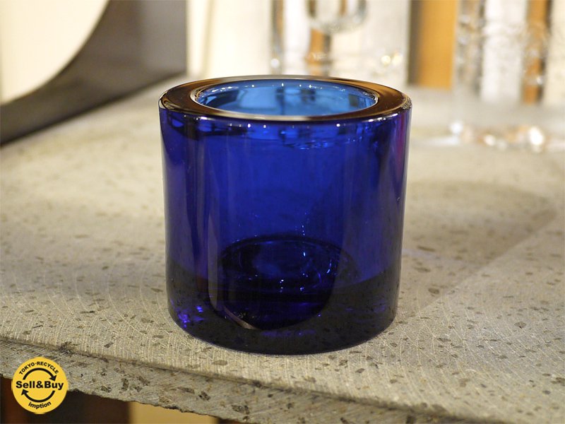 イッタラ iittala / マリメッコ marimekko kivi キャンドルホルダー コバルトブルー ◎