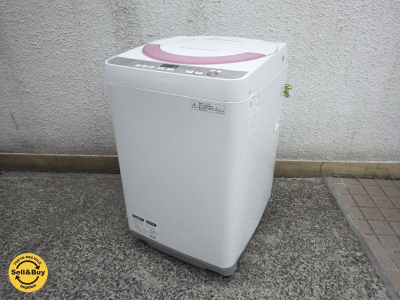 シャープ / SHARP 『 6kg ステンレス槽 洗濯機 ES-GE60R 』 状態良好! 高年式! 2016年製 取扱説明書付 ●