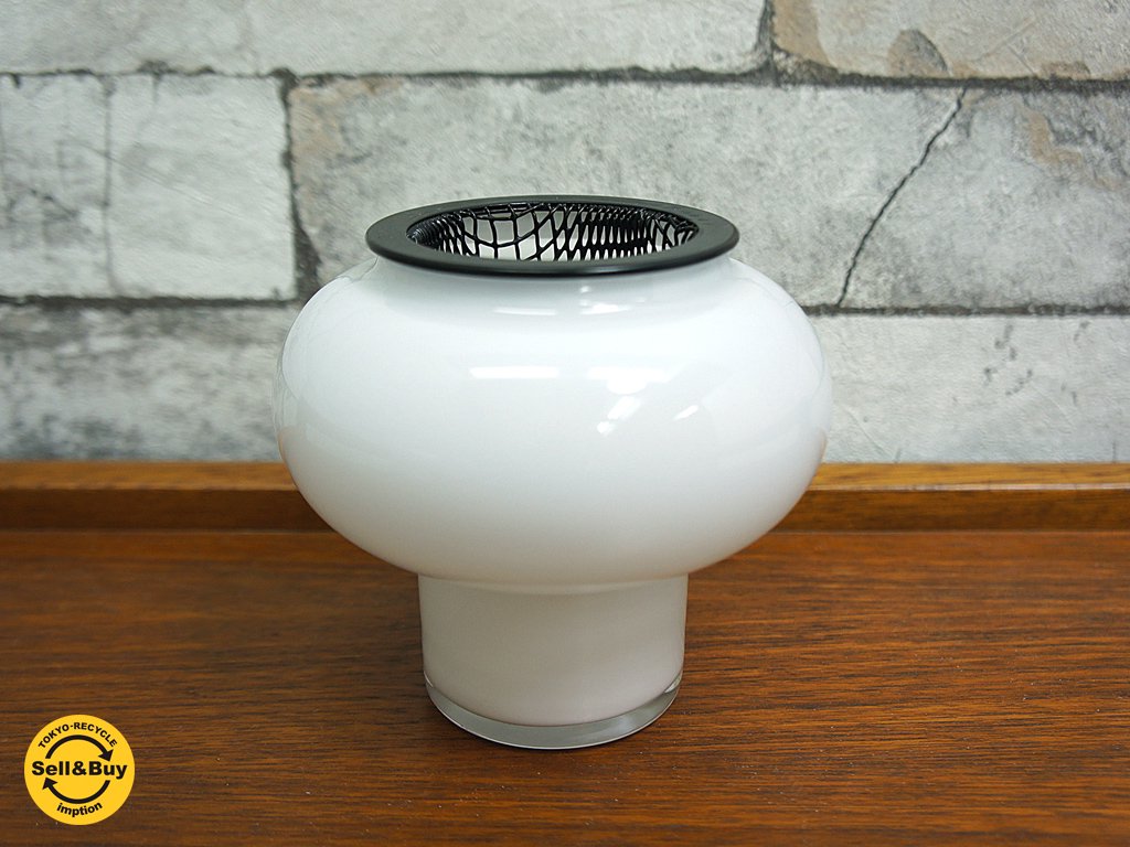 イッタラ / iittala ” Tuikku ” ビンテージ キャンドルホルダー ホワイト Mikko Karppanen 1986 ●