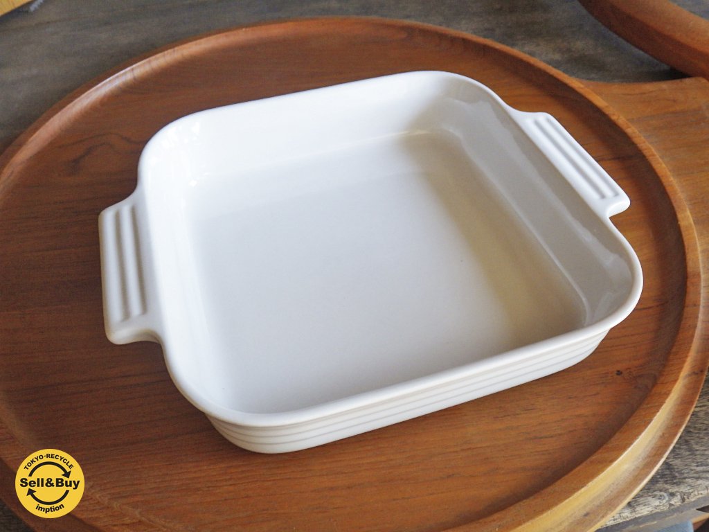 ル・クルーゼ LE CREUSET レクタンギュラー・デッシュ 22cm ホワイト ◇