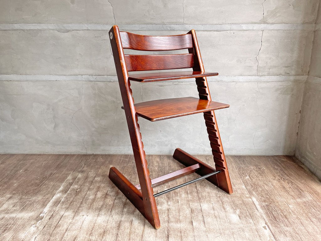 STOKKE / ストッケ社 旧木製ガード&ベルト付き! 新型 『 TRIPP TRAPP / トリップトラップ 』 廃番カラー:チェリー ★