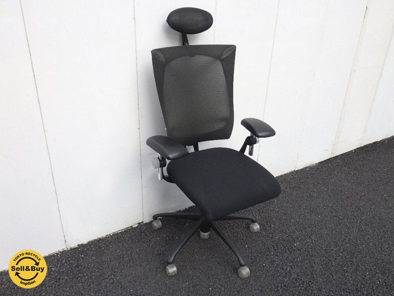 スイス ヴィトラ社 / Swiss Vitra. 定価:約20万 高級 ワークチェア / デスクチェア 『 Ypsilon / イプシロン ( ヘッドレスト付き ) 』 ブラック ★