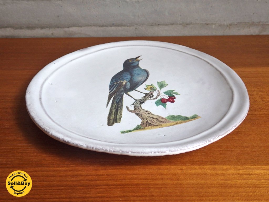 アスティエ・ド・ヴィラット ASTIER de VILLATTE ジョン・デリアン John Derian ブルースパロー 19cm プレート ♪