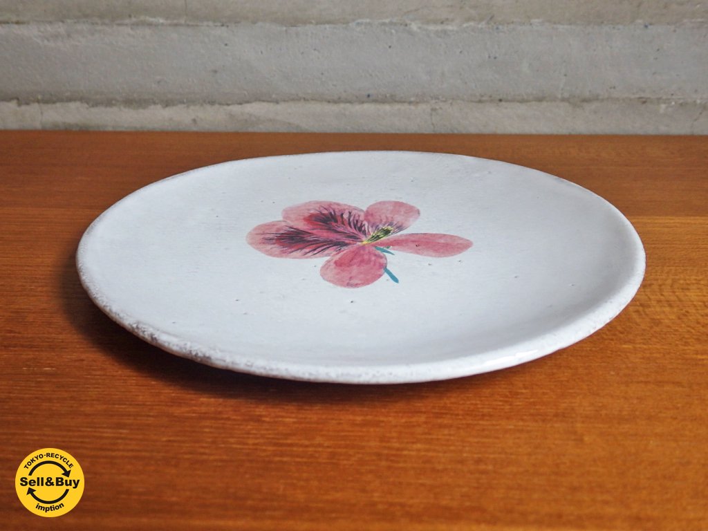 アスティエ・ド・ヴィラット ASTIER de VILLATTE ジョン・デリアン John Derian パンジー 16cm プレート ♪