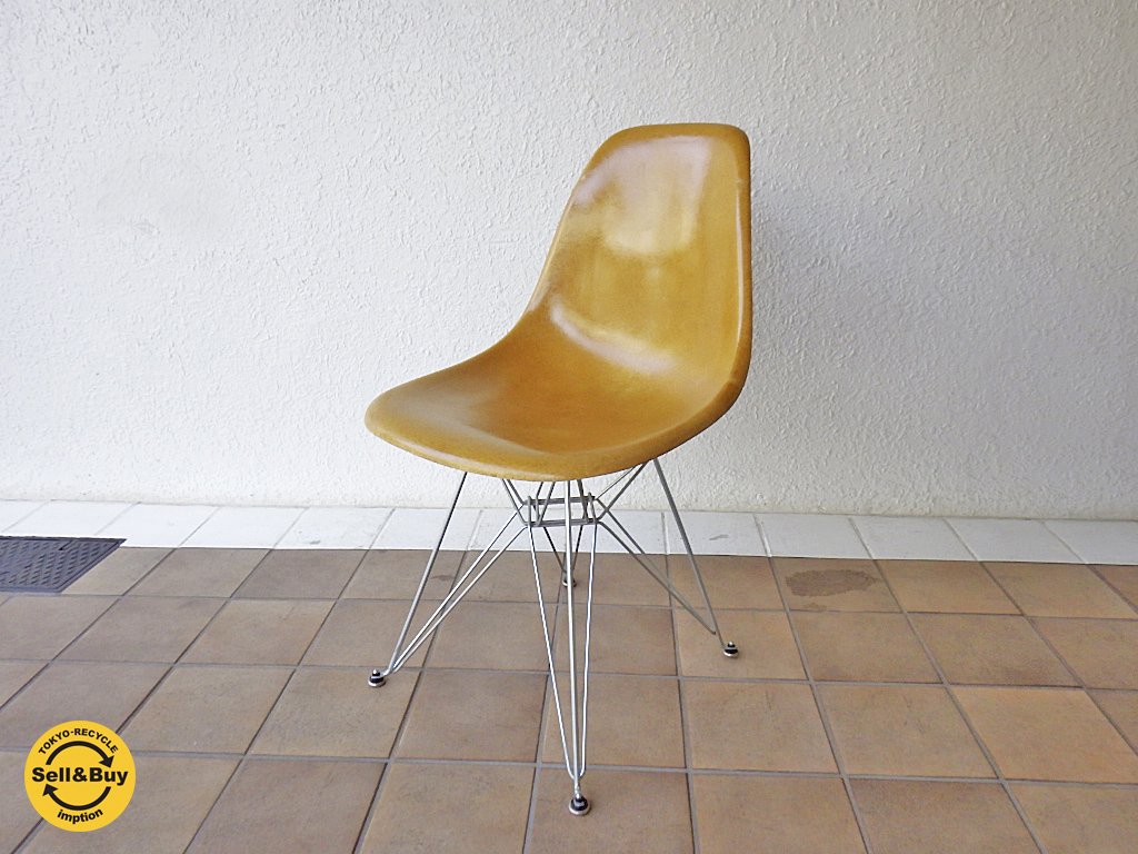 ハーマンミラー Herman Miller ビンテージ 2ndモデル サイドシェルチェア オークルダーク エッフェルベース ◇