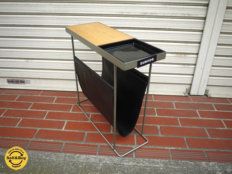 デュエンデ DUENDE / コンパニオン サイドテーブル Companion Side Table オーク&ウォールナットトップ シルバーフレーム ◎