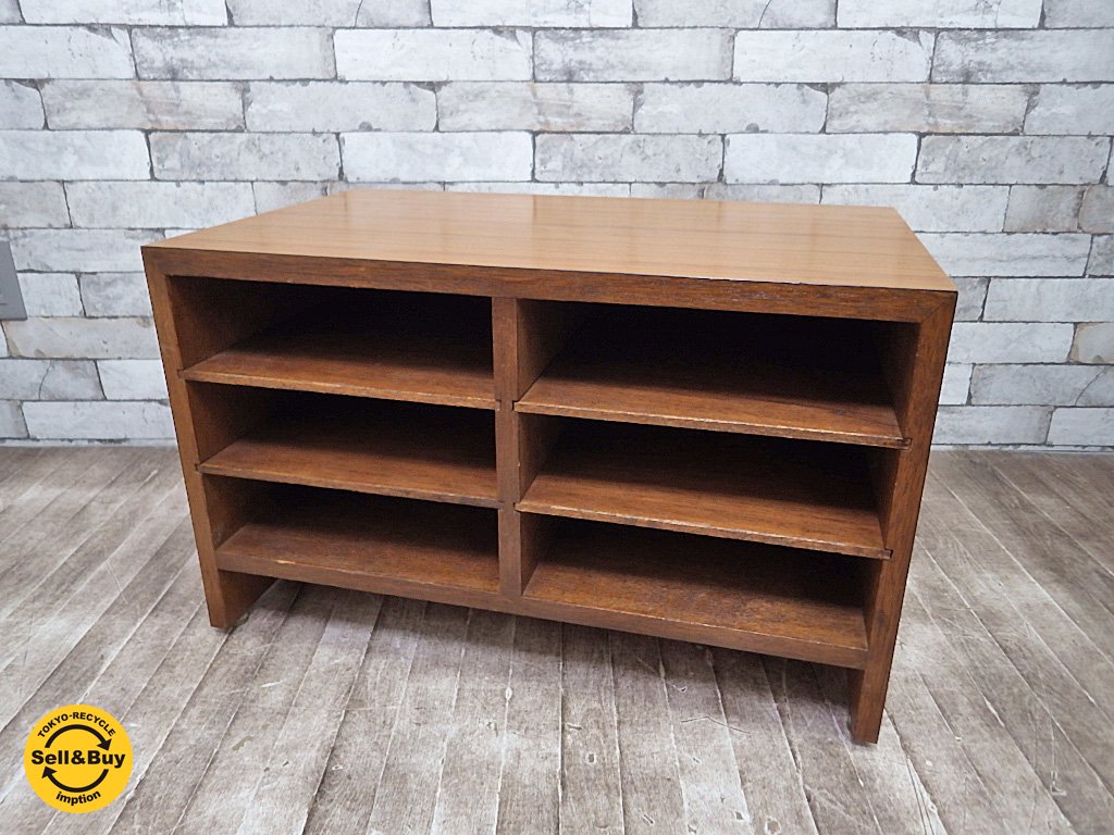 ジャパンビンテージ 木製 レコードラック 小型収納 ●