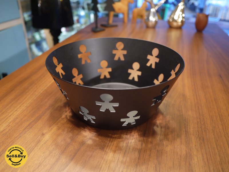 アレッシィ ALESSI ジロトンド ラウンドバスケットM ブラック ◎