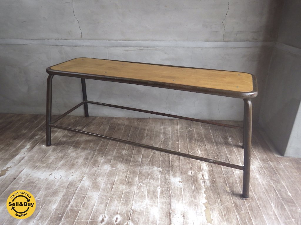 ノットアンティークス knotantiques クラッシュゲート CRUSH CRASH PROJECT 取扱い メープル材 × スチールパイプベンチ ♪