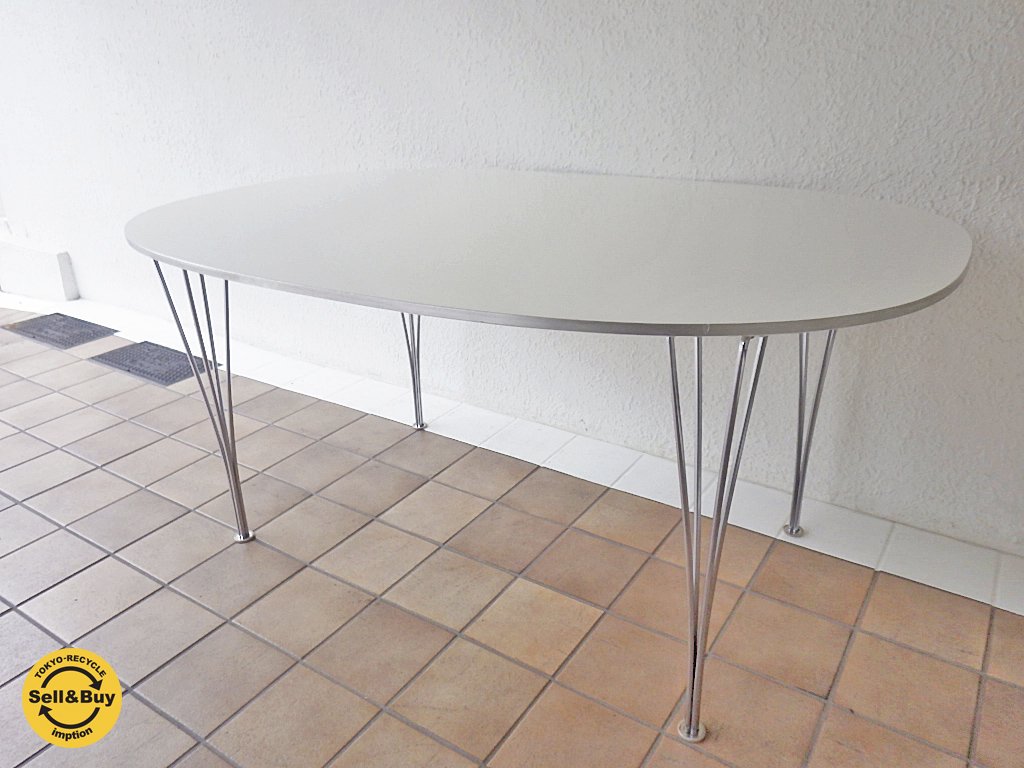 フリッツハンセン Fritz Hansen スーパー楕円 Bテーブル 正規品 説明書付き メラミン天板 ◇