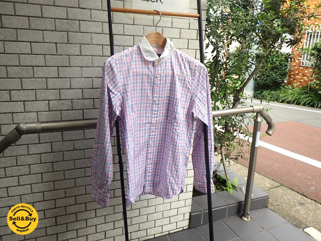 コム デ ギャルソン COMME des GARCONS HOMME メンズ XS 丸襟 ネルシャツ コットン100% ■