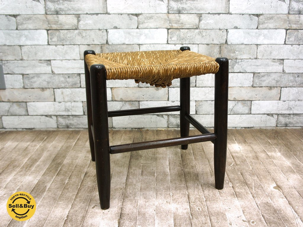 松本民芸家具 19型 ラッシ スツール ミズメザクラ 椅子 定価¥54,000 b ◎