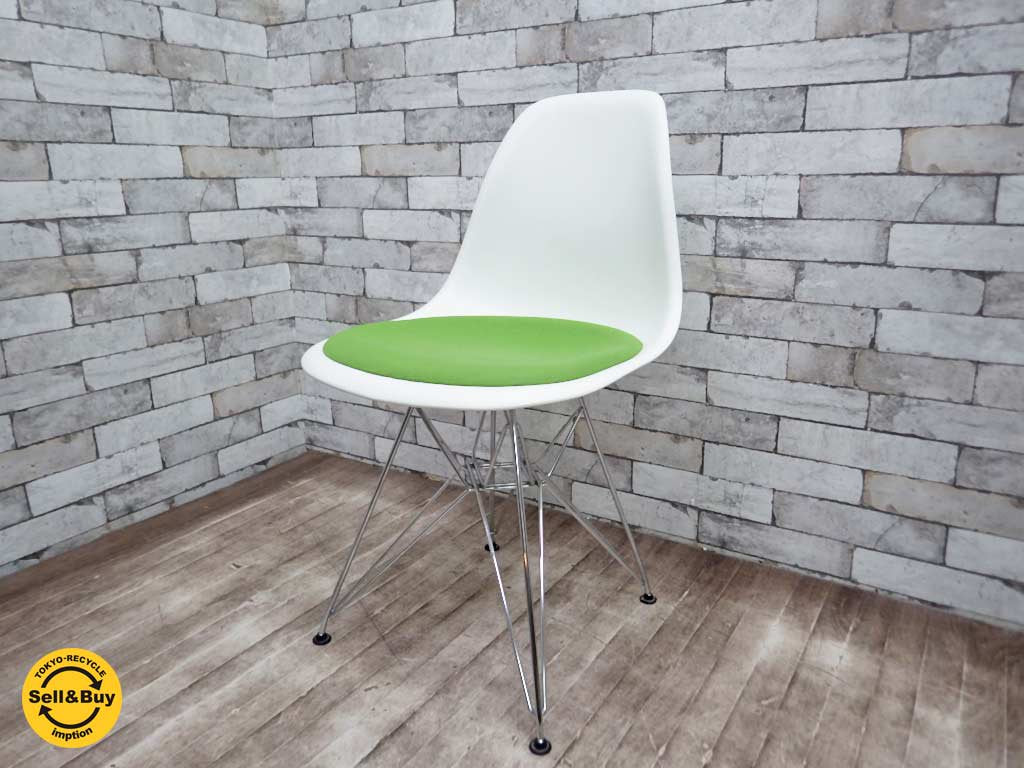 ヴィトラ / vitra サイドシェルチェア エッフェルベース DSR 廃盤 希少 シートパッド付き ●