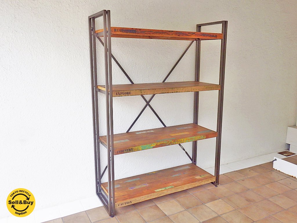 ディーボディ d-Bodhi フェルム インダストリアル 4ティア シェルフ FERUM INDUSTRIAL 4TIER SHELF チーク無垢古材 アイアン ASPLUND取扱 ◇