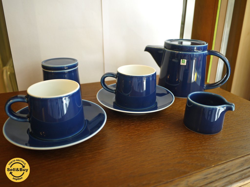 白山陶器 HAKUSAN PORCELAIN M型シリーズ 70年代デザイン 復刻 ティーポット C&S クリーマー シュガーポット セット ◎