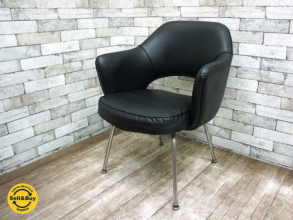 Knoll ノール ビンテージ 71アームチェア エーロサーリネン メーカーシール有 ブラック ●
