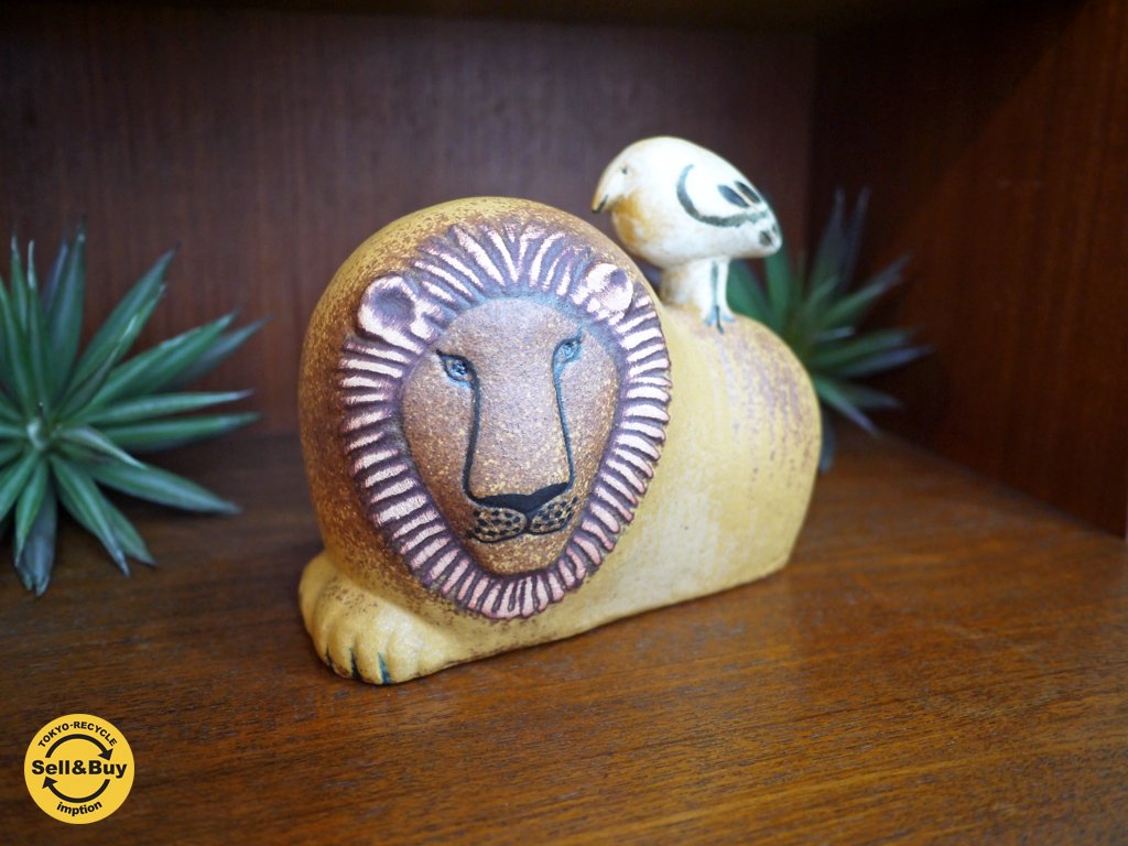 リサラーソン LisaLarson ライオン ウィズ バード LION WITH BIRD リサ・ラーソン Lisa Larson Gustavsberg グスタフスベリ ◎