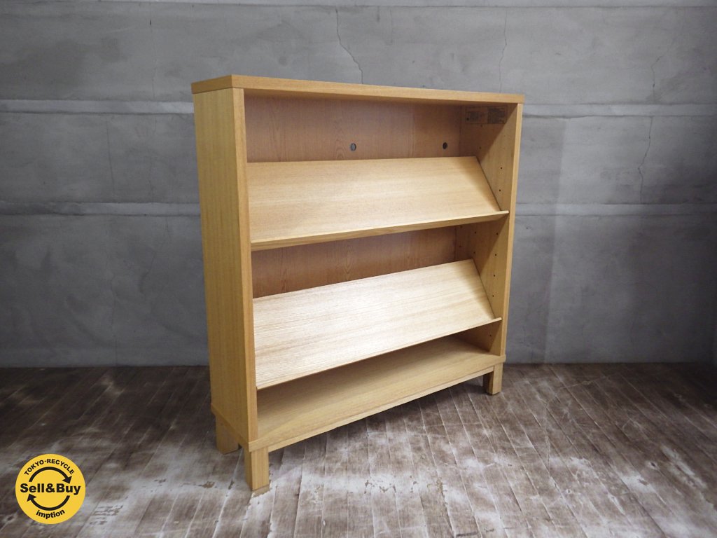 無印良品 MUJI タモ材 木製収納 ブックシェルフ 本棚 奥行21cm ♪