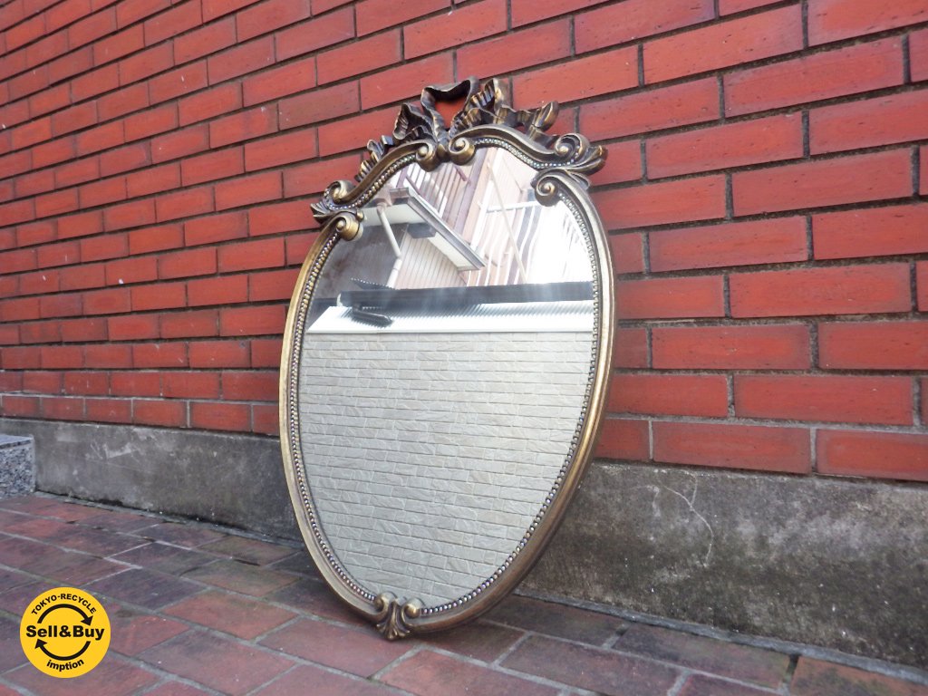 UK vintage ヴィンテージ ミラー クラシックスタイル 壁掛け鏡 店舗什器 ●