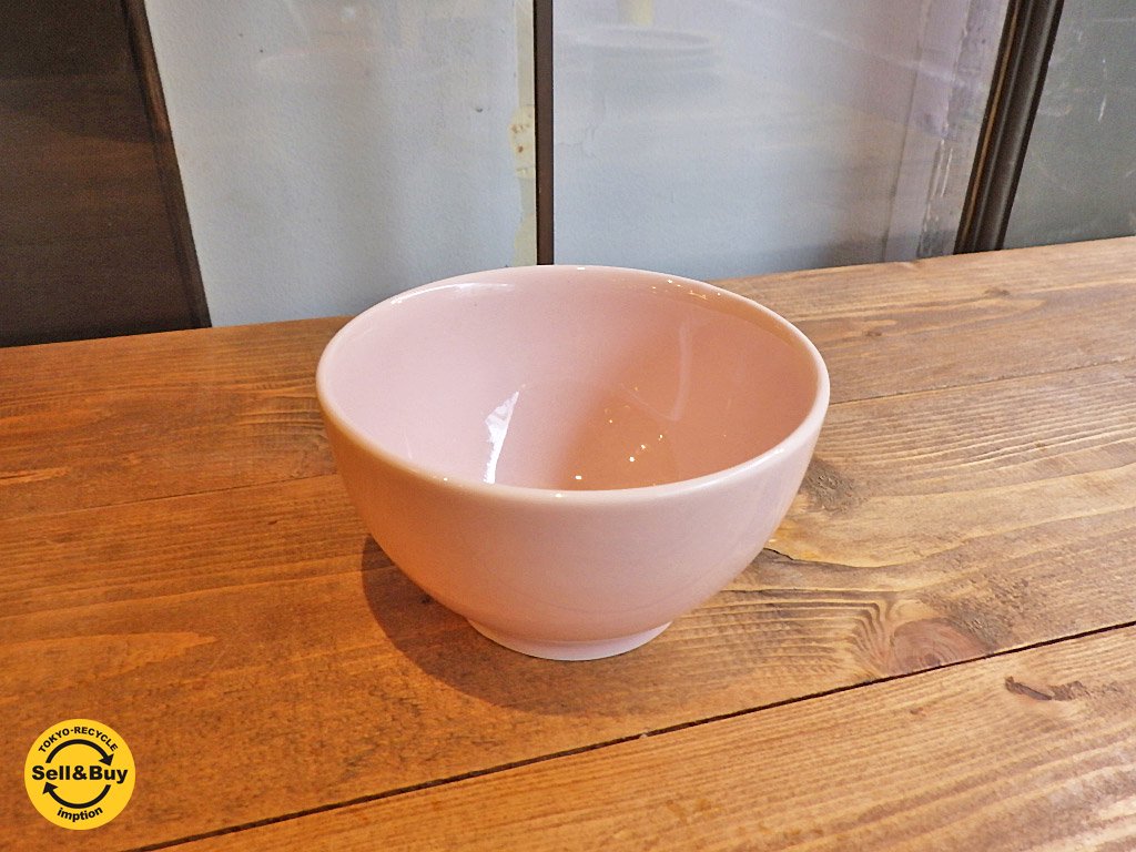 イイホシユミコ yumikoiihoshi CHECK&STRIPE 別注 カフェオレボウル グレイッシュピンク ■