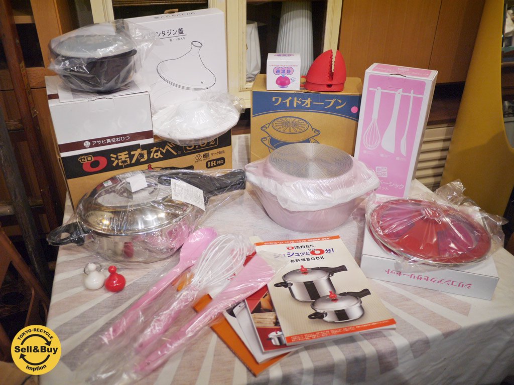 未使用 ゼロ活力なべセット 3.0L ワイドオーブン おひつ シリコンアクセサリー タジン鍋 料理本 適温計など 圧力鍋 ◎