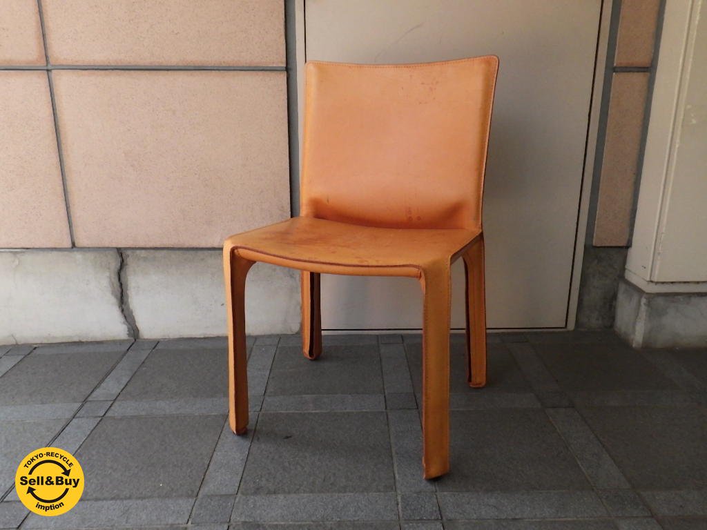 カッシーナ イクスシー Cassina ixc. 412 キャブ アームレス チェア ナチュラル 定価17万 ★
