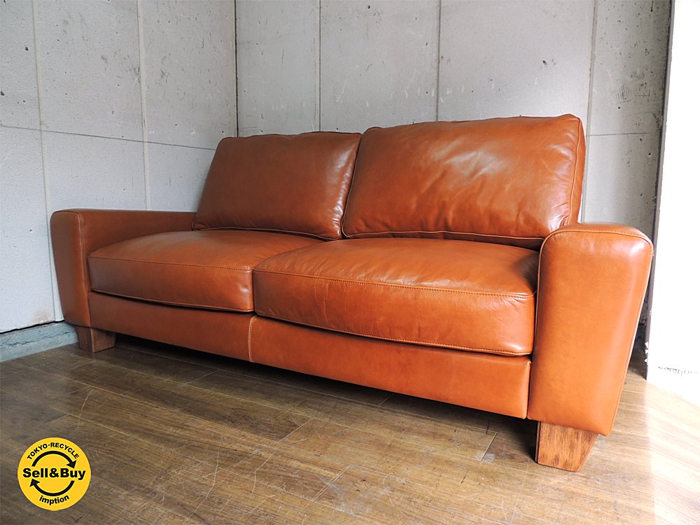 アクメ ACME フレスノ FRESNO 3シーター ソファ ヴィンテージスタイル オイルレザー 本革 展示品 美品 ●