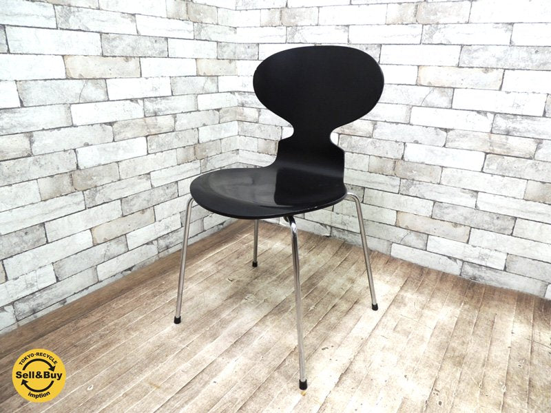 フリッツハンセン Fritz Hansen アントチェア ANT CHAIR アルネ ヤコブセン 4本脚 ブラックラッカー塗装 THE ANT ◎