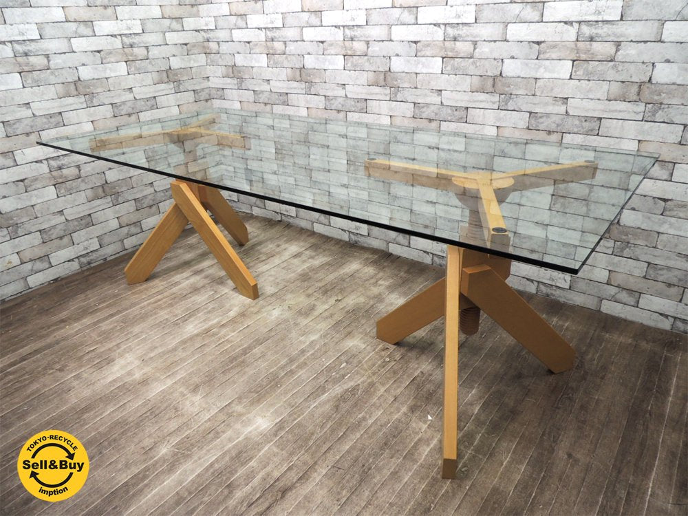 デパドヴァ De padova Vidun ガラス ダイニングテーブル ヴィコマジストレッティ 定価約68万円 ●