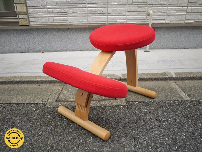 美品 サカモトハウス SAKAMOTO HOUSE バランスイージーチェア レッド 旧 リボ Rybo社 ◎