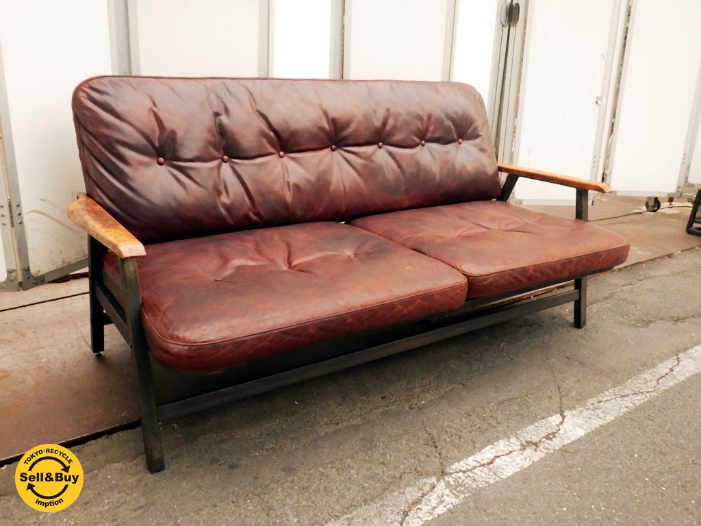 アクメ ACME Furniture グランビュー ソファ GRAND VIEW SOFA 2.5シーター オイルレザー×アイアン ★