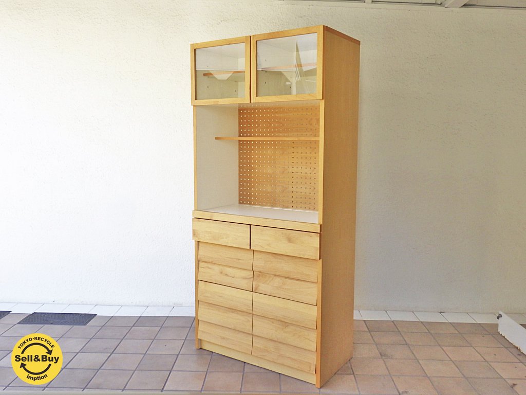 ウニコ unico トゥオ TUO キッチンボード カップボード 食器棚 アルダー材 広松木工製造 廃番 希少 ◇